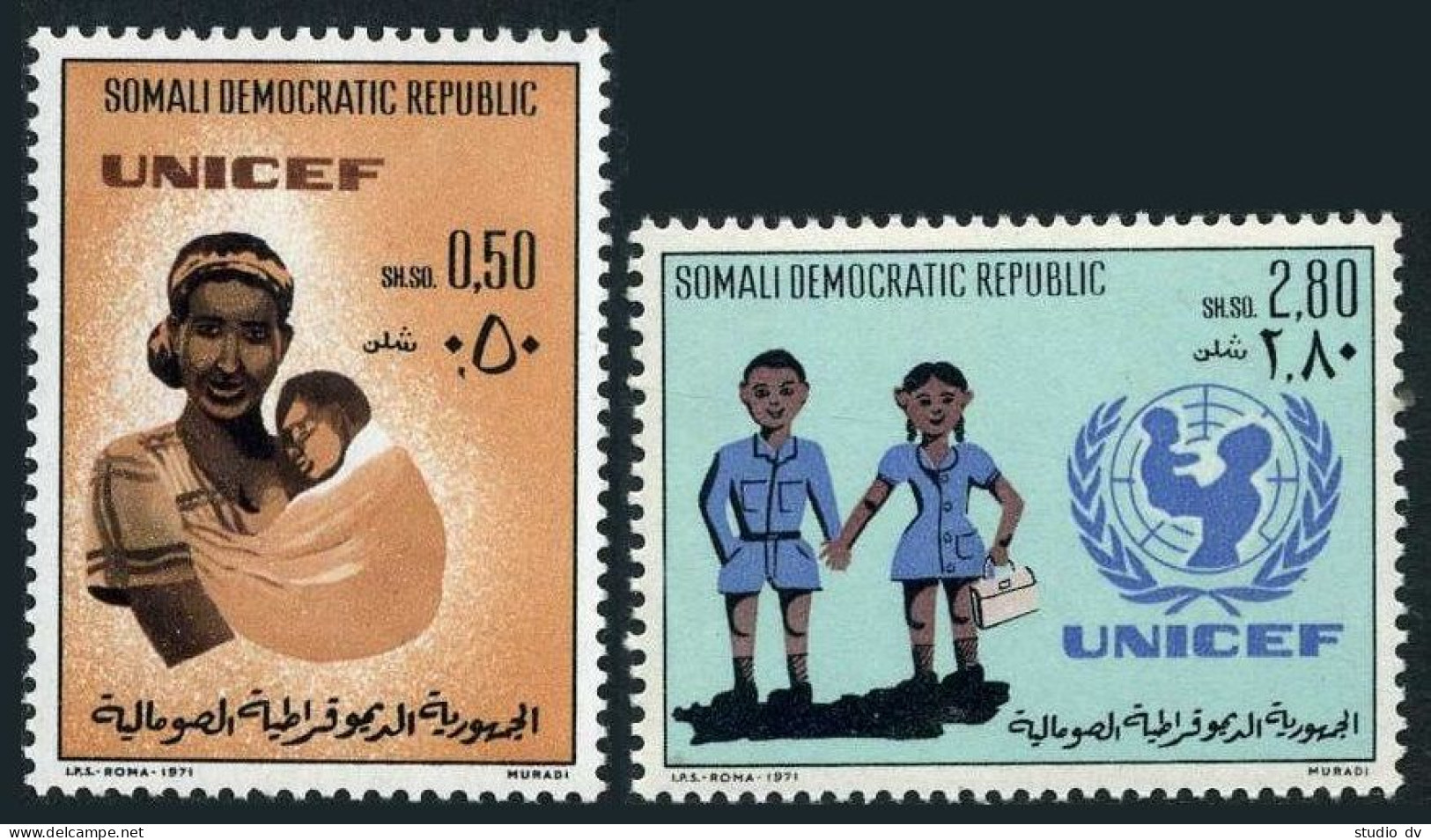 Somalia 386-387, MNH. Michel 189-190. UNICEF-25, 1972. - Somalie (1960-...)