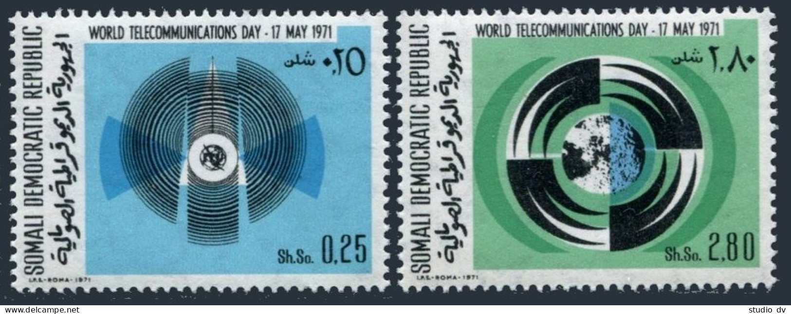 Somalia 370-371, MNH. Michel 172-173. World Telecommunications Day, 1971. Waves. - Somalie (1960-...)