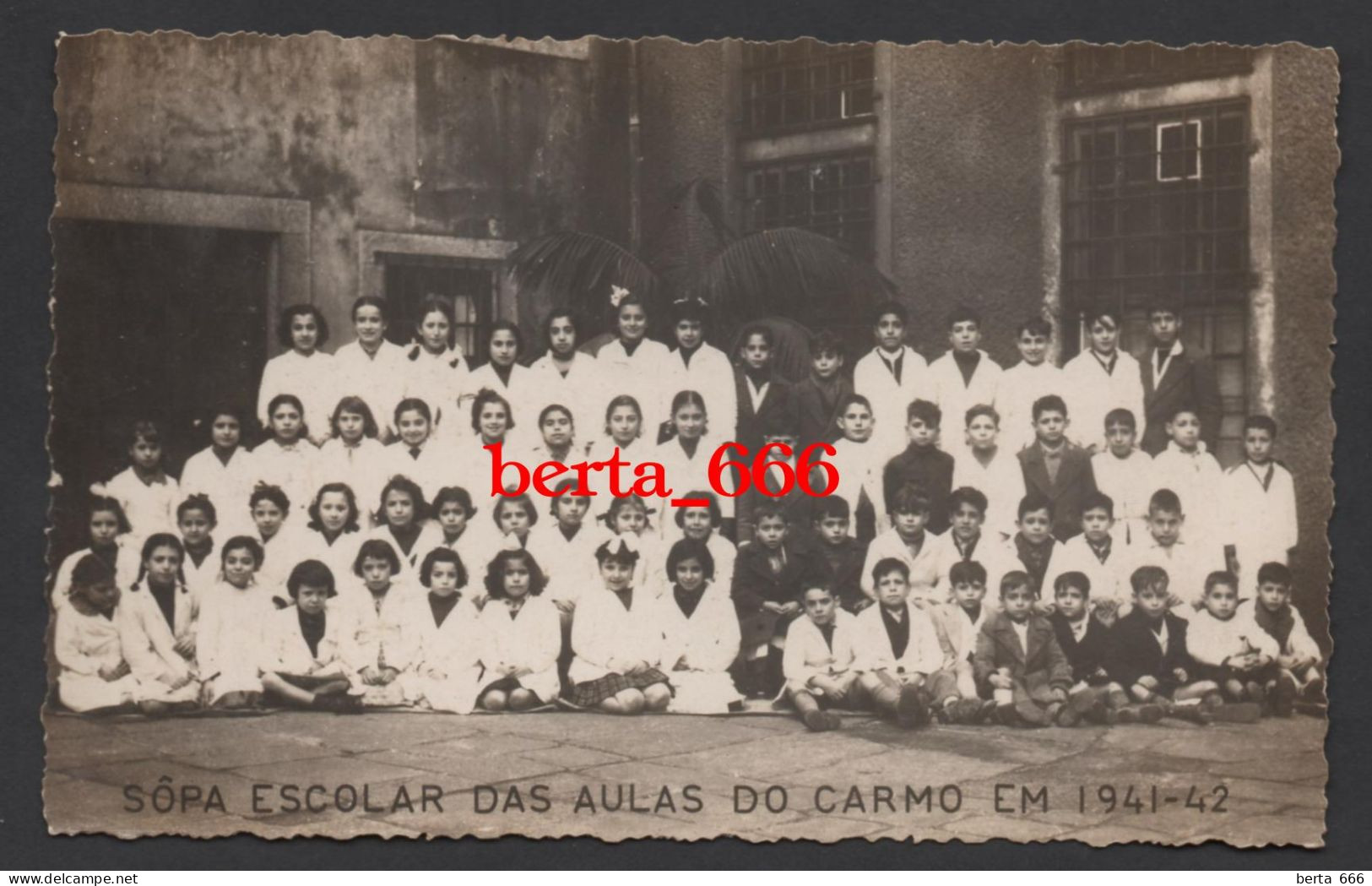 Postal Fotográfico * Porto * Sopa Escolar Das Aulas Do Carmo 1941-42 * Foto De Grupo Alunos - Porto