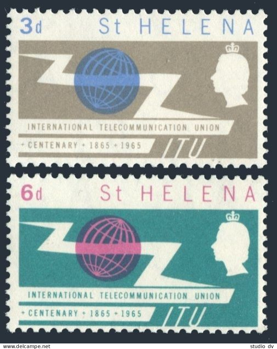 St Helena 180-181, MNH. Michel 167-168. ITU-100, 1965. - Saint Helena Island