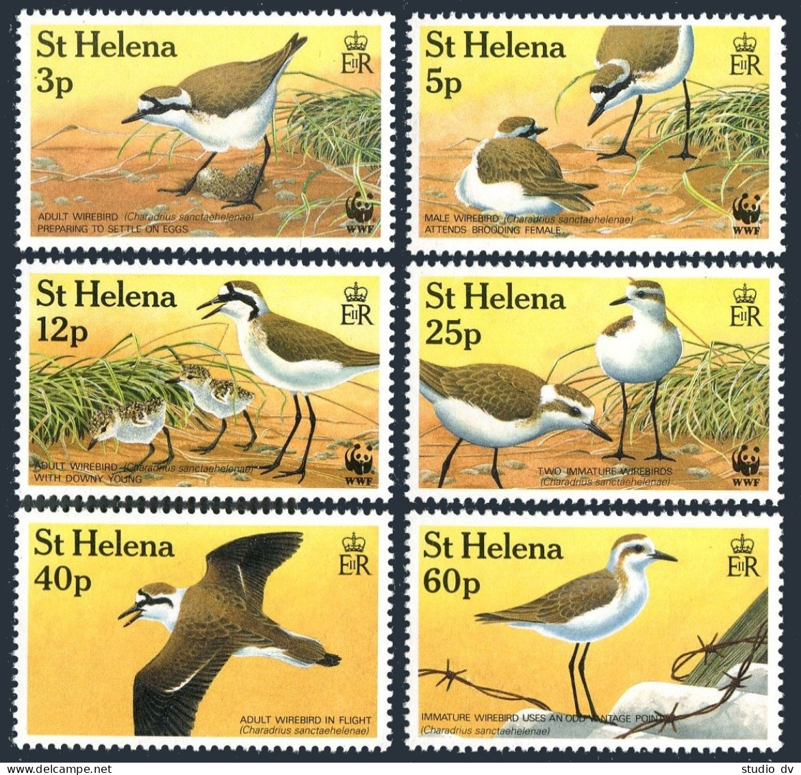 St Helena 593-598, MNH. Michel 597-602. Wire-birds 1993. - St. Helena