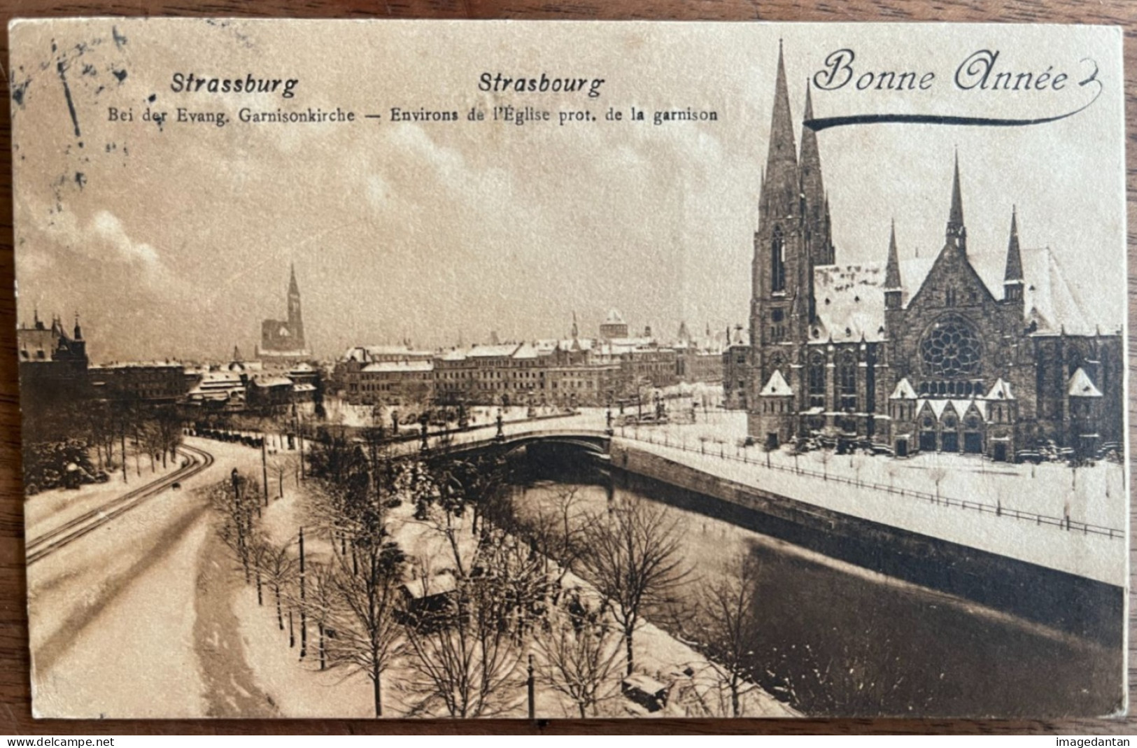 Strasbourg Enneigé - Bonne Année - Environs De L'église Protestante De La Garnison - Felix Luib - 29/12/1907 - Strasbourg