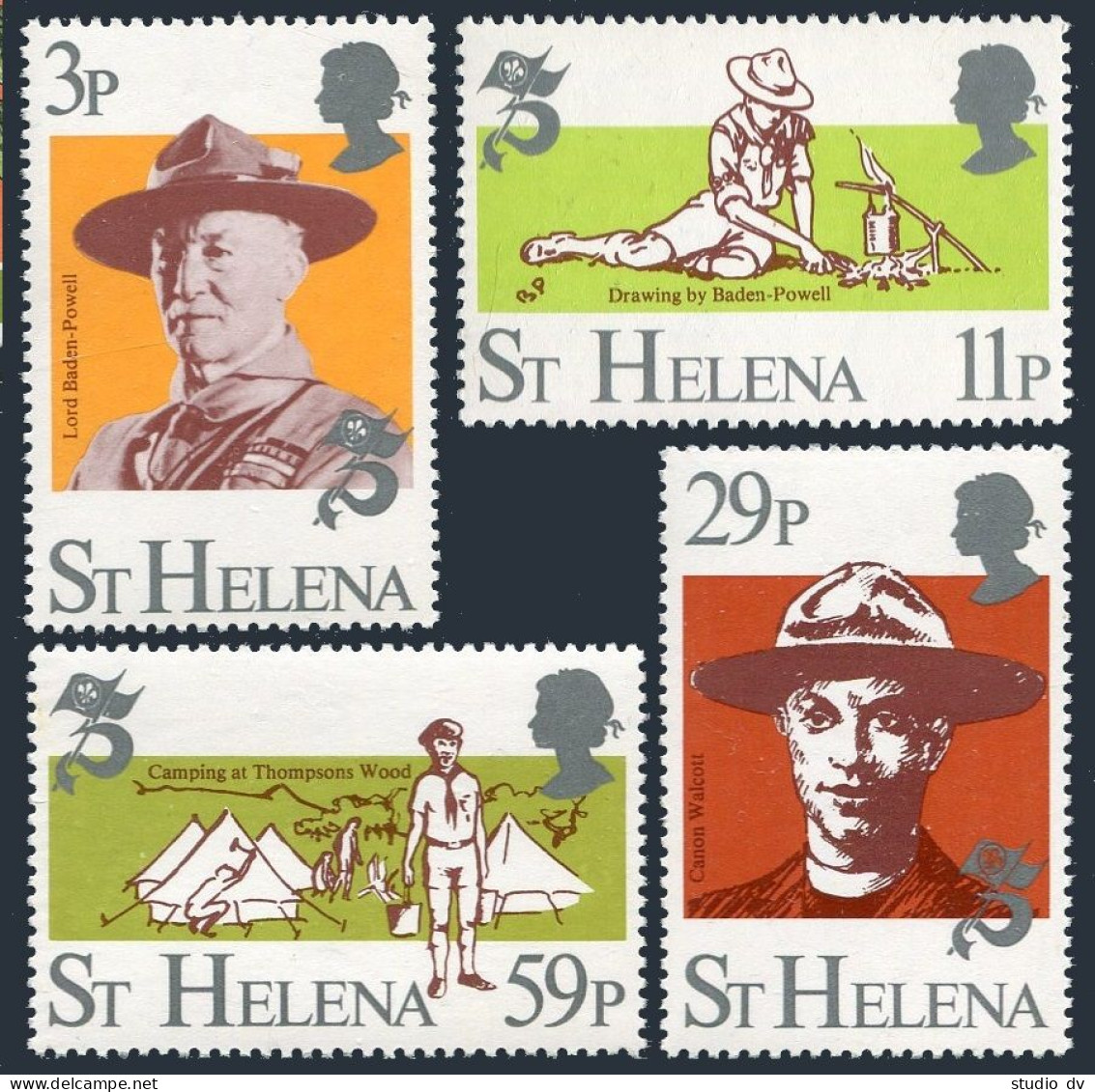 St Helena 378-381,MNH.Michel 367-370. Scouting Year 1982.Lord Baden-Powell. - Saint Helena Island