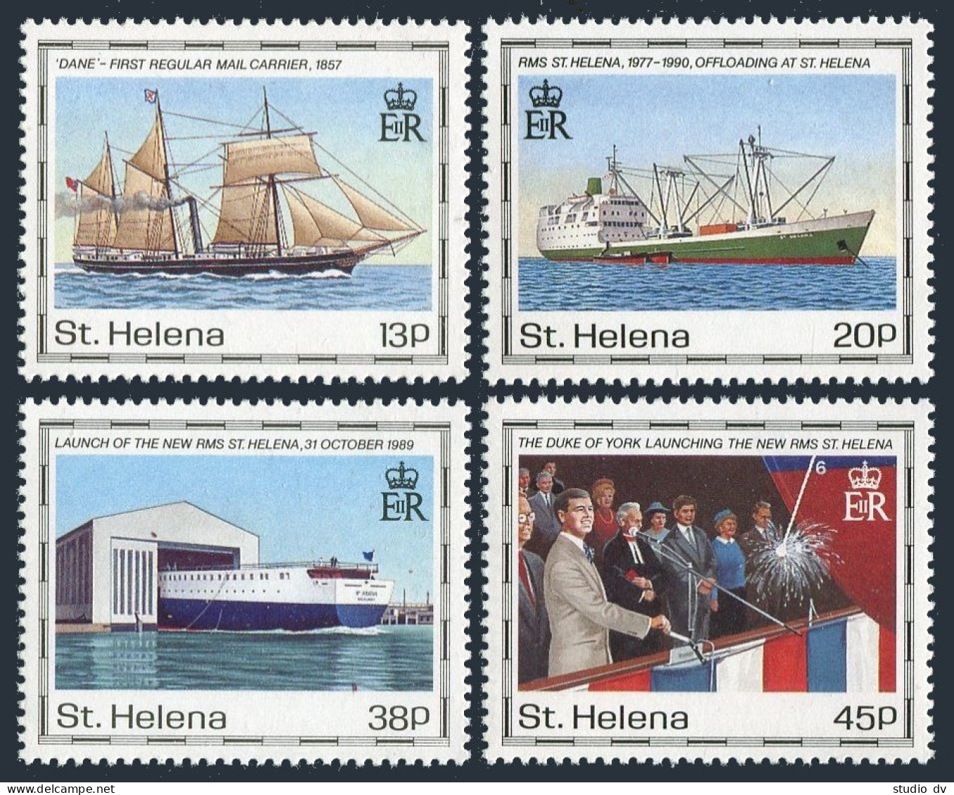 St Helena 535-538,539 Ac Sheet,MNH.Michel 536-539,Bl.10. New RMS ST HELENA,1990. - Isola Di Sant'Elena
