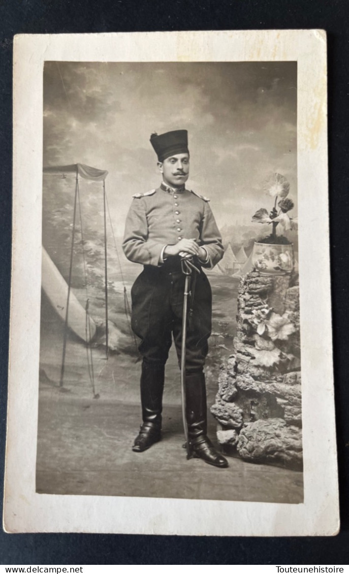 Carte Photo Portrait Soldat Destinataire Identifié Algérie  Salomon  Elkaim Judaica Juif ( Ref Alb2 ) - War 1914-18