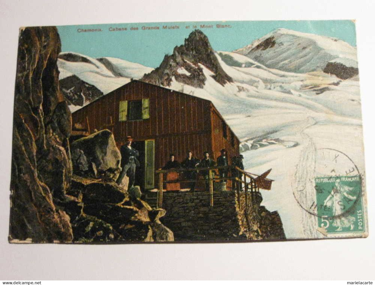H2-4    Chamonix Cabine Des Grands Mulets Et Le Mont Blanc  1914 - Chamonix-Mont-Blanc