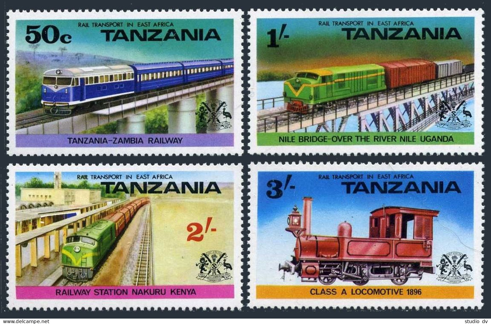 Tanzania 62-65, MNH. Locomotive, Nile Bridge, Elephant, Antelopes, Leopard, 1976 - Tansania (1964-...)