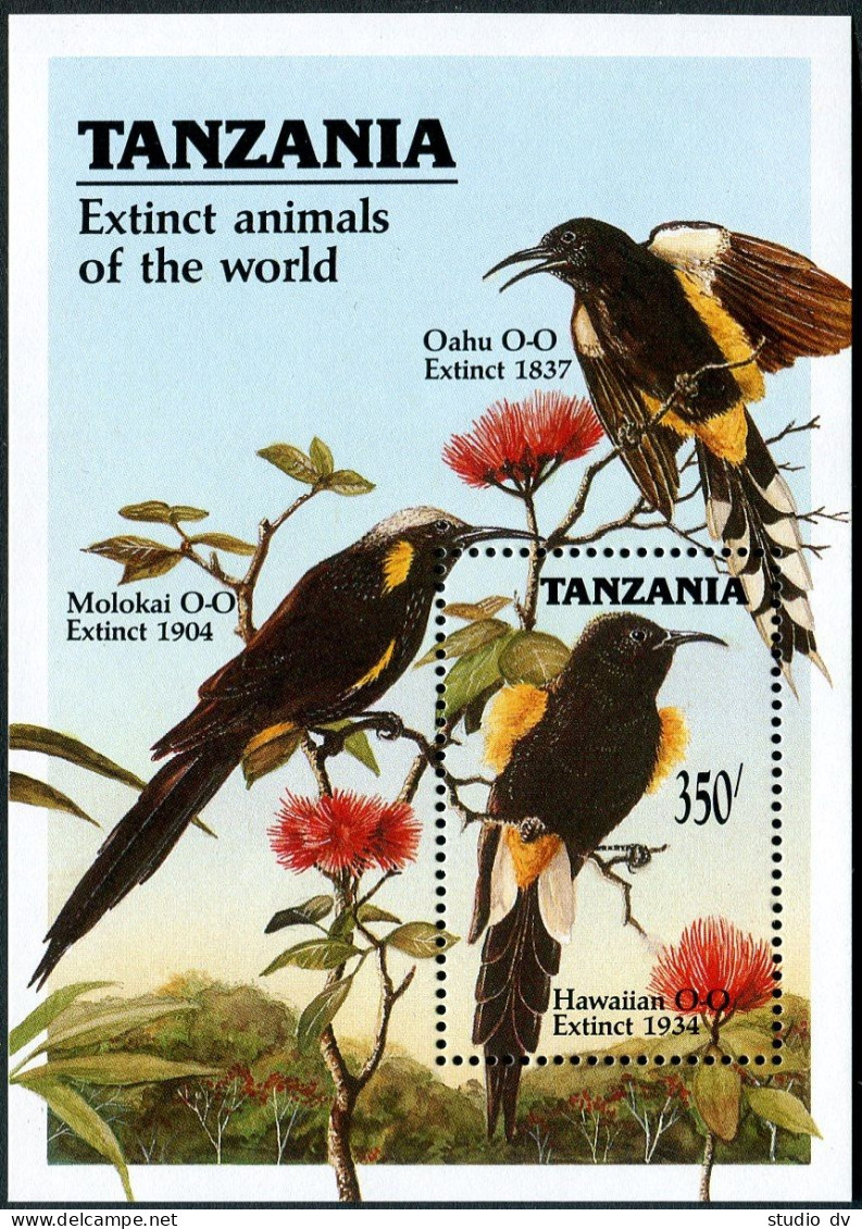 Tanzania 553, MNH. Extinct Animals 1990. Hawaiian O-O. - Tanzania (1964-...)