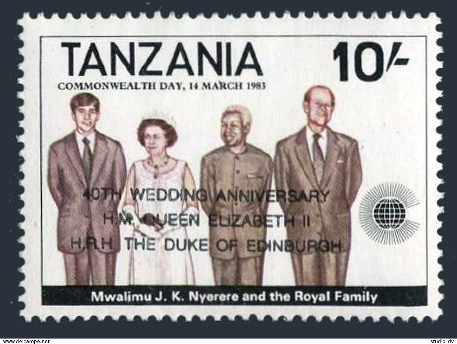 Tanzania 407.MNH.Michel 459. Queen Elizabeth II & Duke Of Edinburgh,40th Wedding - Tansania (1964-...)