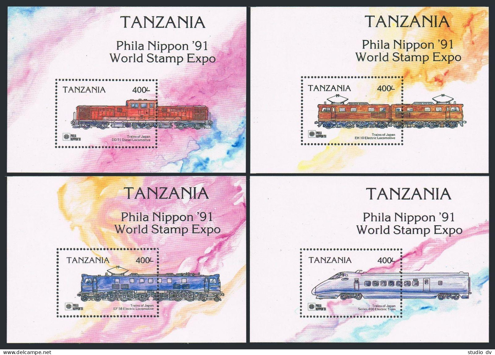 Tanzania 705-712,713-716,MNH.Mi 872-883. PhilNIPPON-1991.Japanese Locomotives. - Tanzania (1964-...)