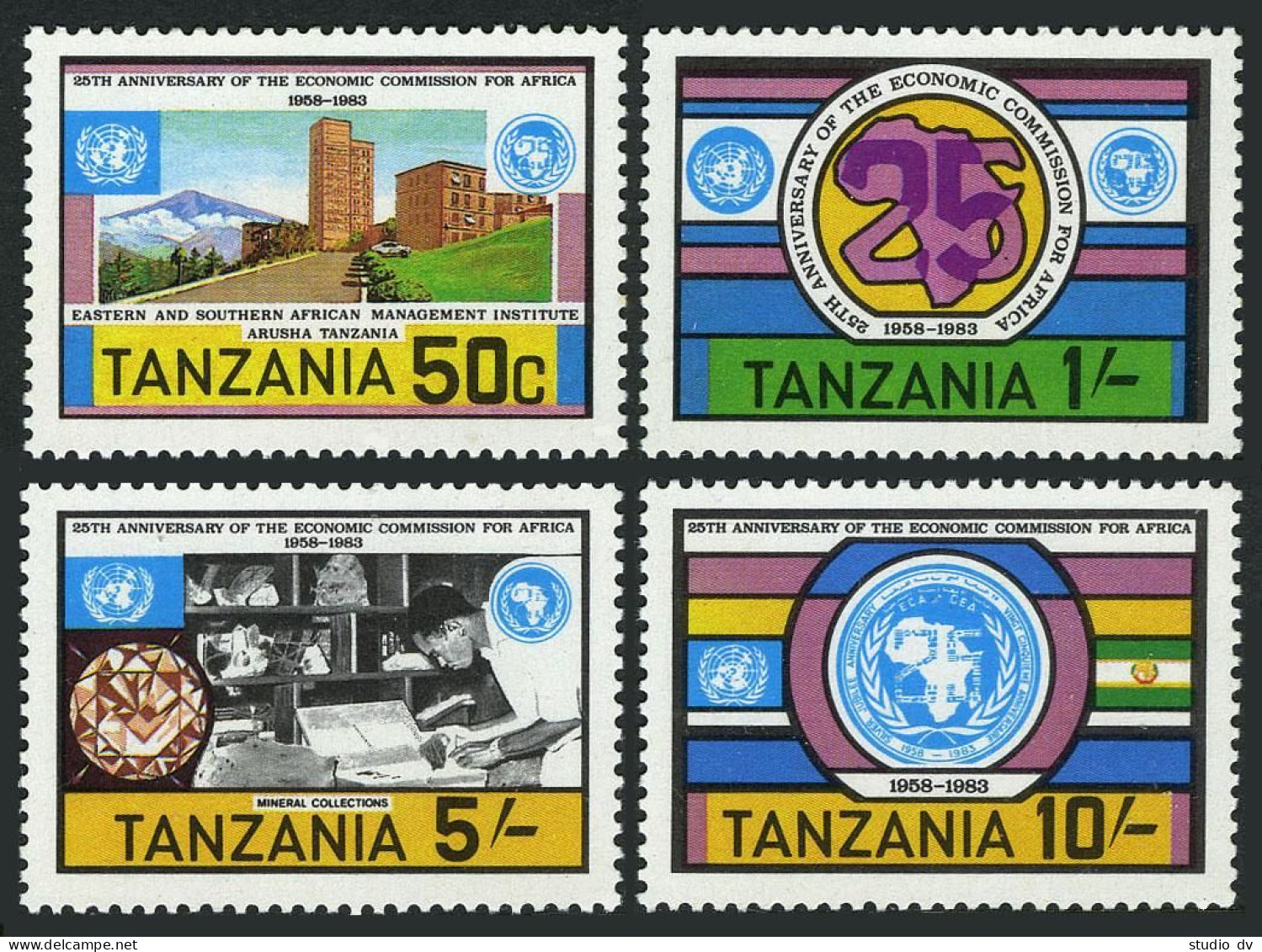 Tanzania 225-228,228a,MNH.Mi 225-228,Bl.33. Economic Commission For Africa,1983. - Tanzania (1964-...)