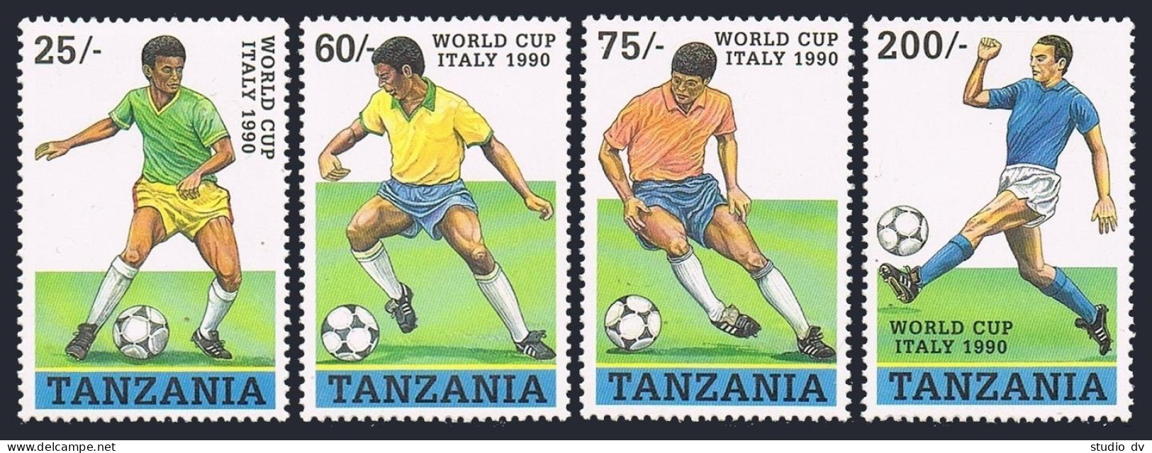 Tanzania 518-521,MNH.Michel 664-667. World Soccer Cup Italy-1990. - Tanzania (1964-...)