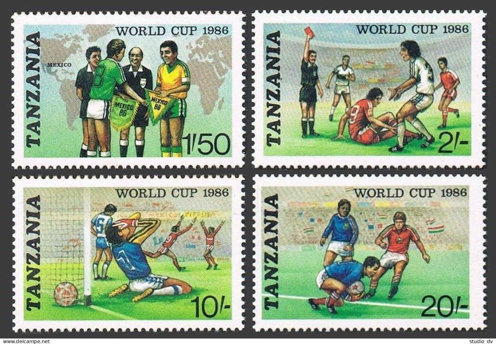 Tanzania 341-344,MNH.Michel 342-345. World Soccer Cup Mexico-1986. - Tanzania (1964-...)