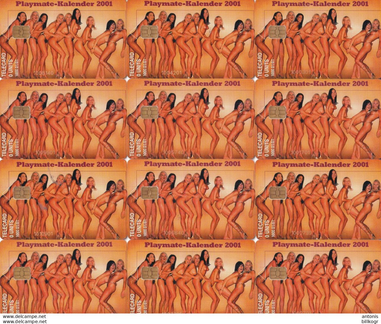GREECE(chip) - Set Of 12 Cards, Playboy, Playmates 2000, Tirage 1000, 01/01 - Griechenland