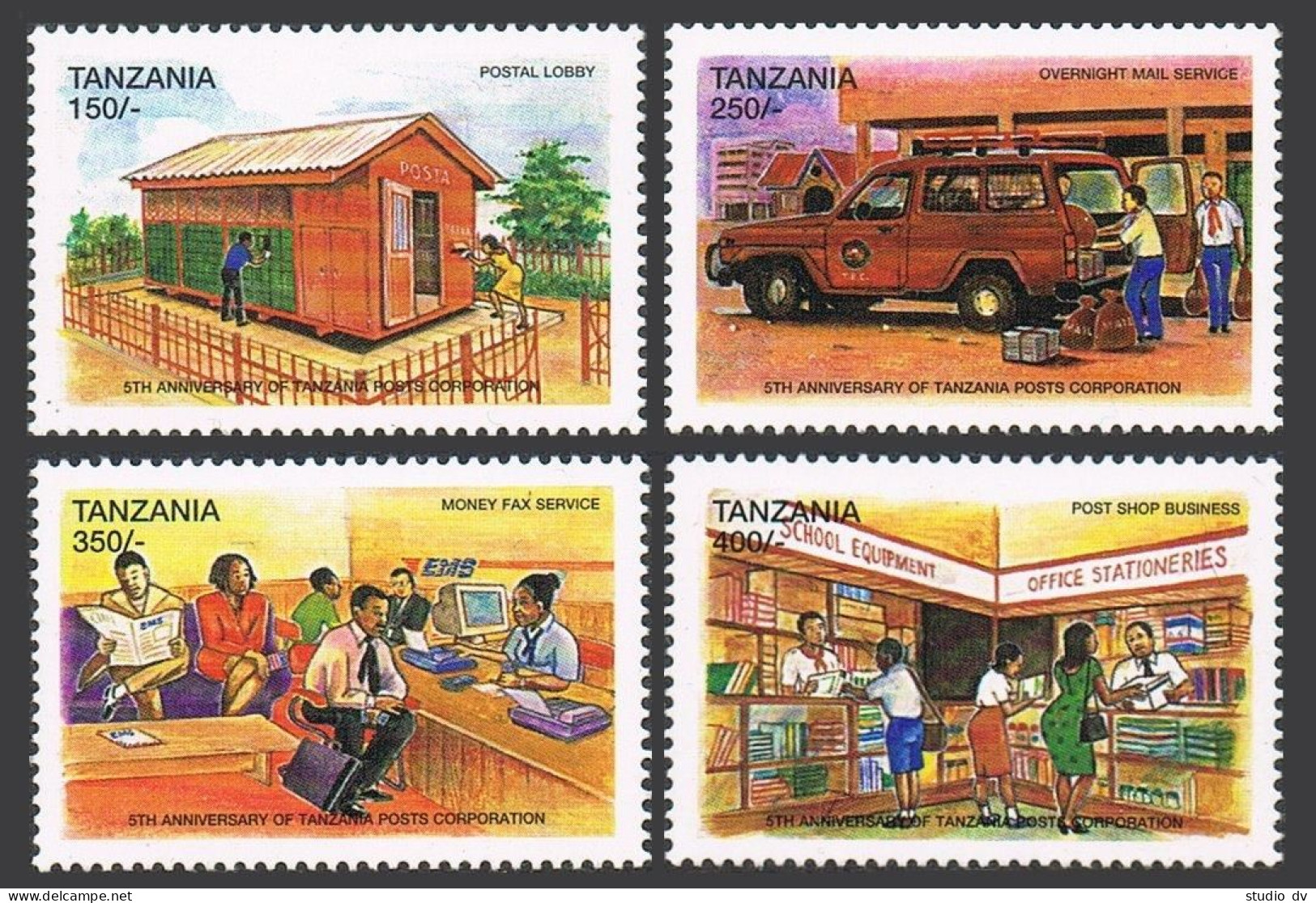 Tanzania 1779-1782,1783,MNH. Tanzanian Post Corporation,5th Ann.1999. - Tanzania (1964-...)