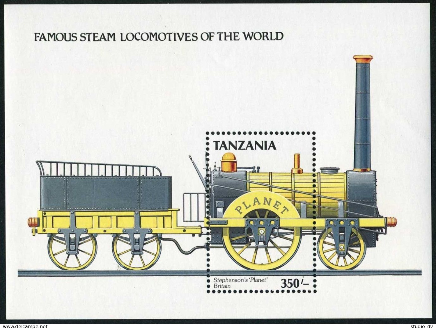 Tanzania 486,MNH.Michel 581 Bl.94. Locomotive Planet-Stephenson,1989. - Tansania (1964-...)