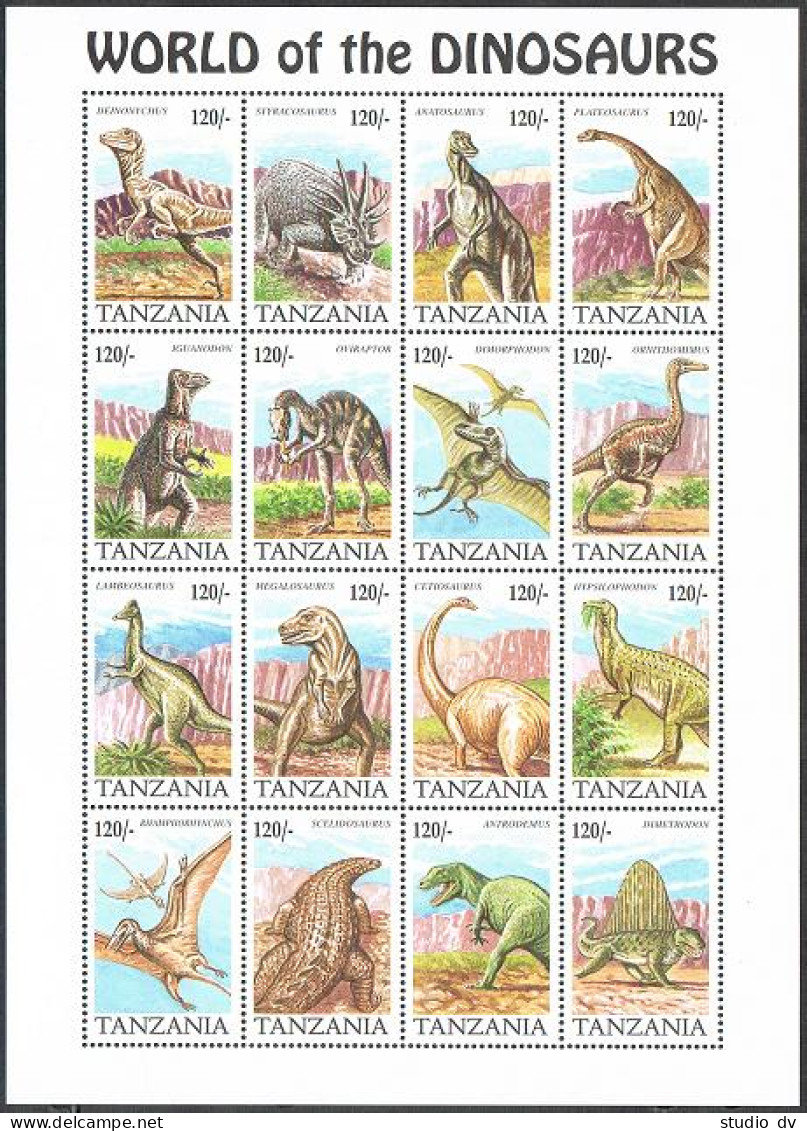 Tanzania 1252 Sheet, MNH. Michel 1984-2015,Bl.274. Dinosaurs 1994.Brachiosaurus. - Tanzanie (1964-...)