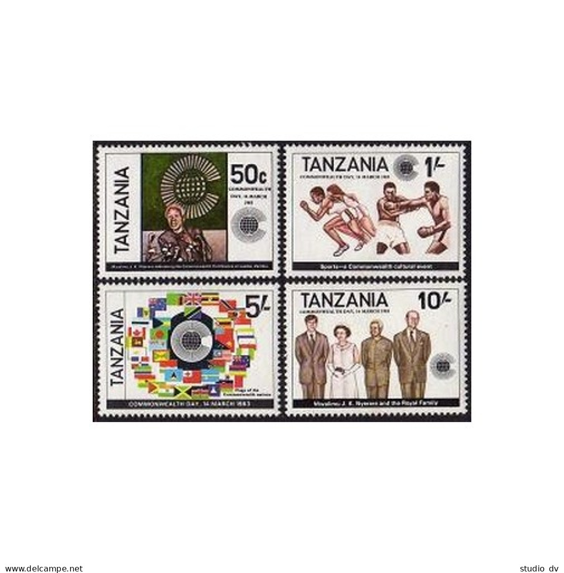 Tanzania 217-220,MNH.Michel 221-224 Commonwealth Day 1983.Sport,Royal Family. - Tanzania (1964-...)