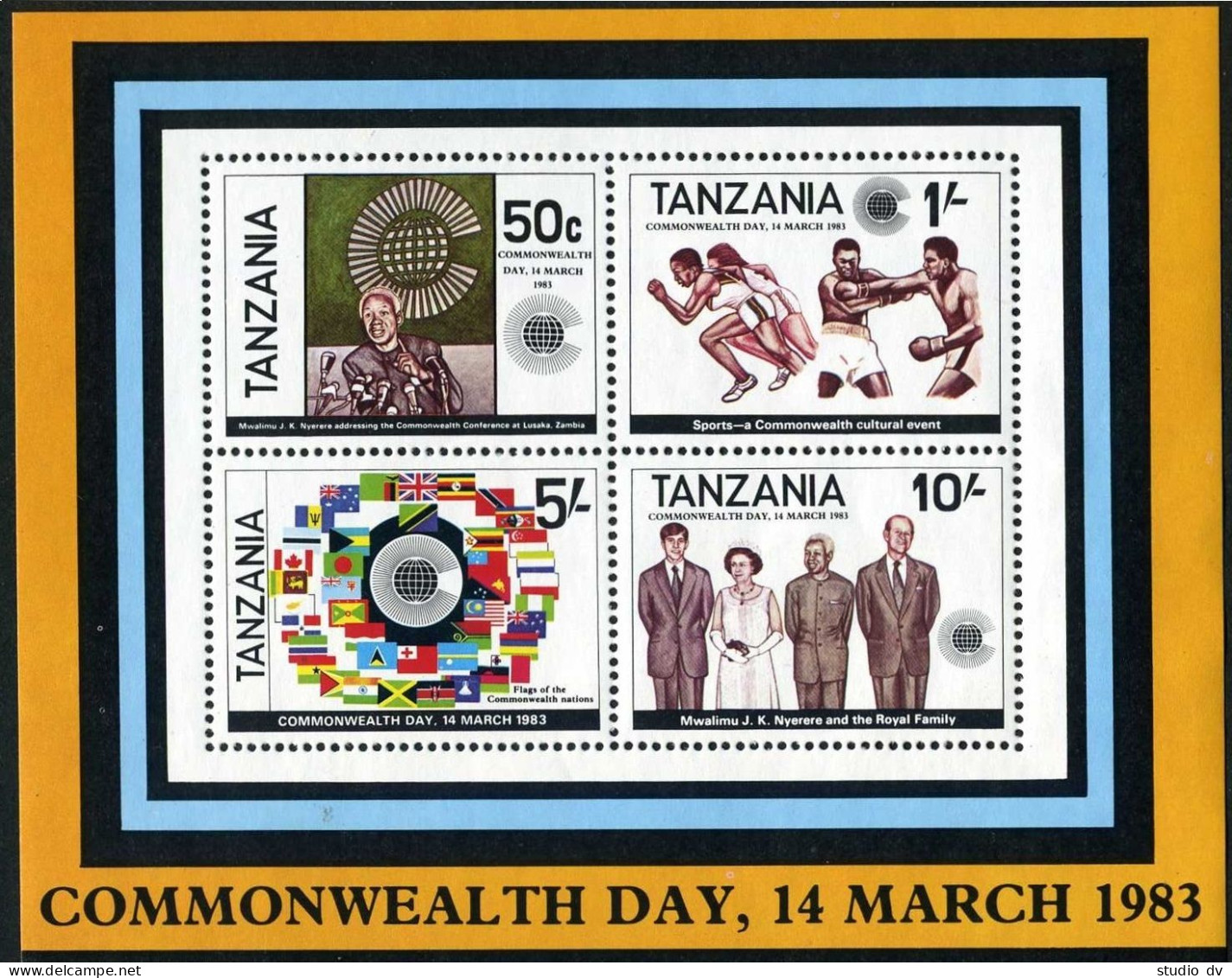 Tanzania 217-220,220a,MNH.Michel 221-224,Bl.35. Commonwealth Day,1983.Sport, - Tanzania (1964-...)