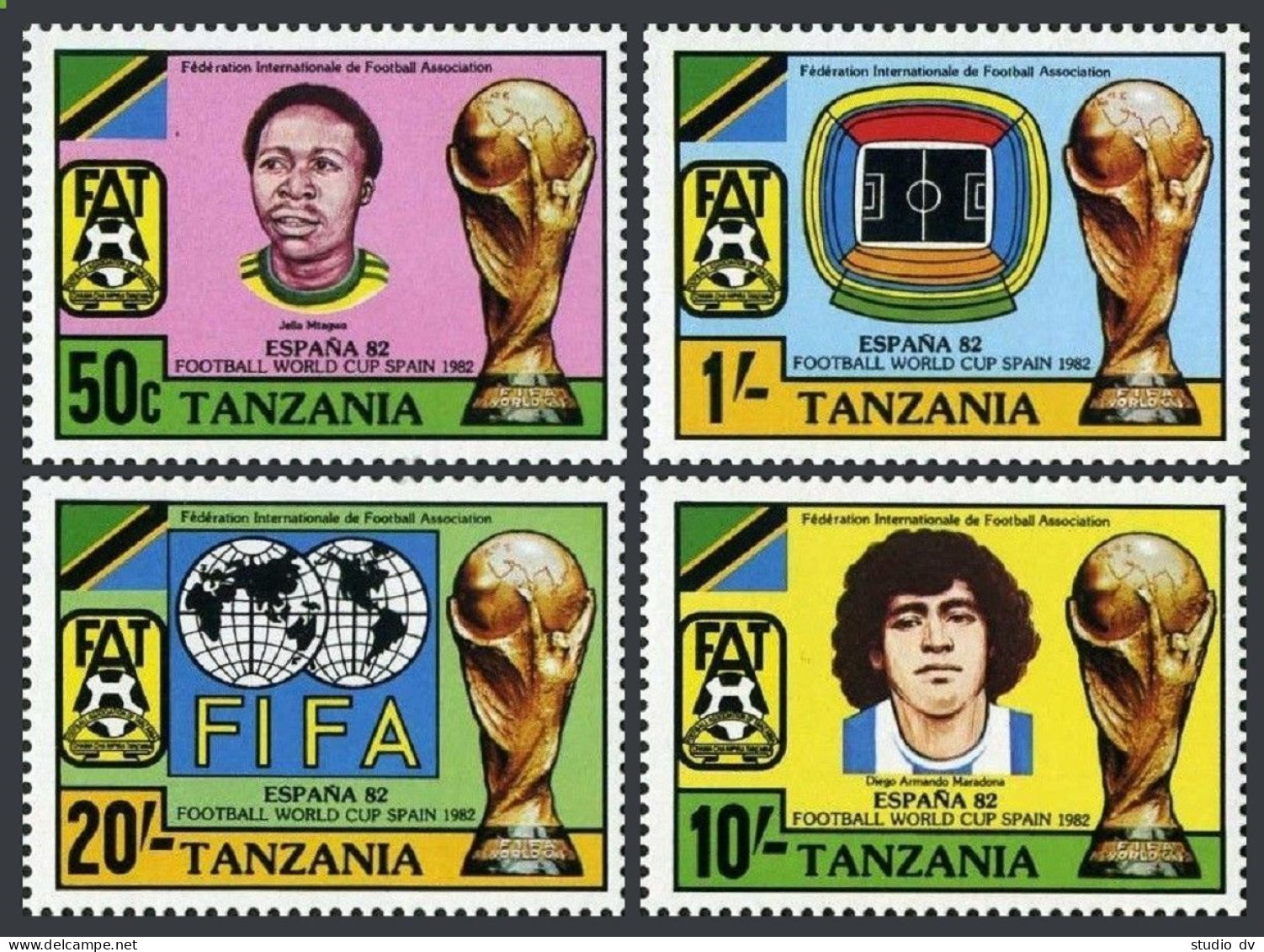 Tanzania 197-200,200a, MNH. Michel 197-200, Bl.27. World Soccer Cup Spain-1982. - Tanzanie (1964-...)