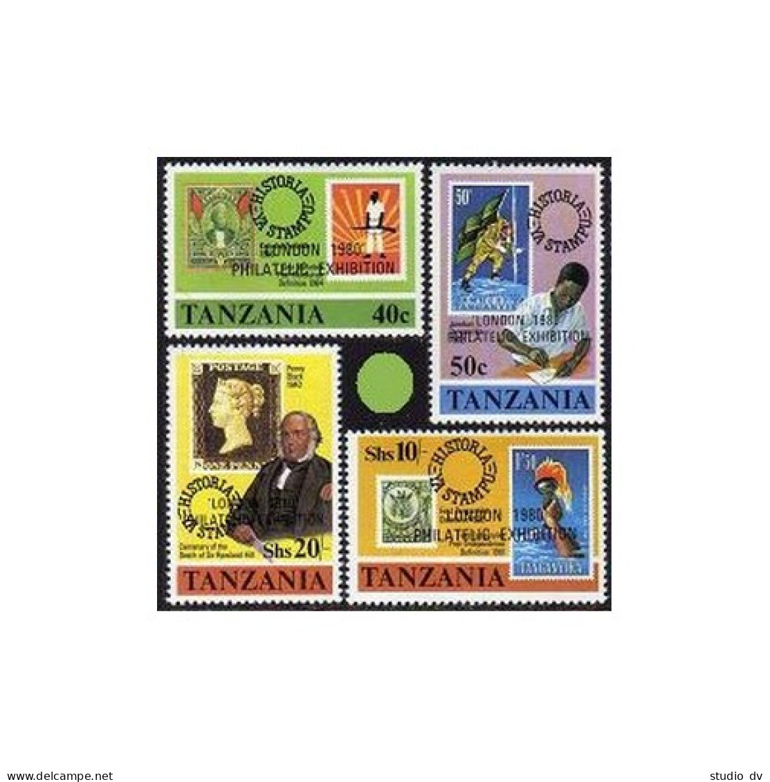Tanzania 145-148,148a,MNH.Michel 145-148,Bl.21. LONDON-1980.Sir Rowland Hill. - Tanzanie (1964-...)