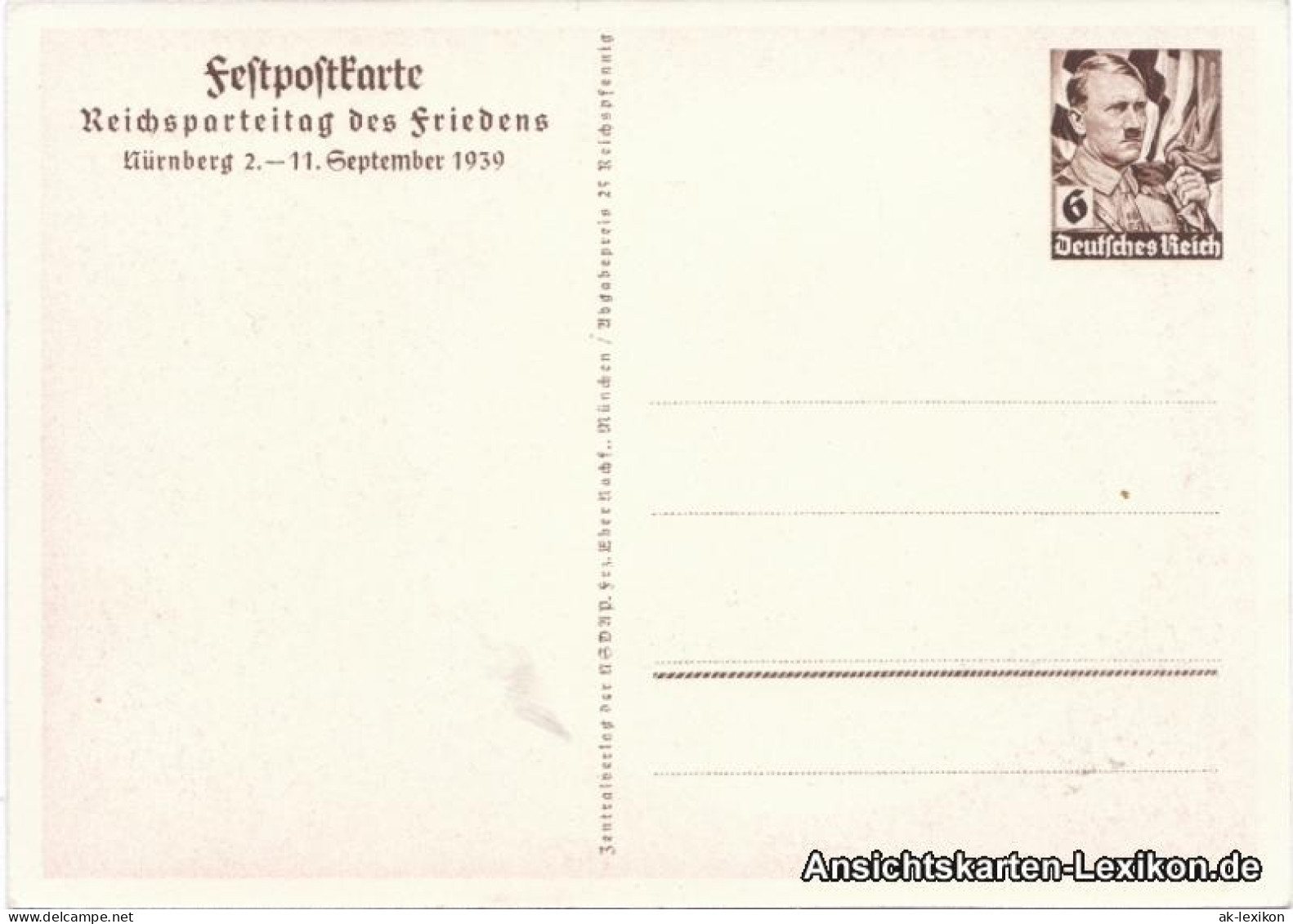 Reichsparteitag Nürnberg 2-11. Dezember Ansichtskarte 19 - Non Classés