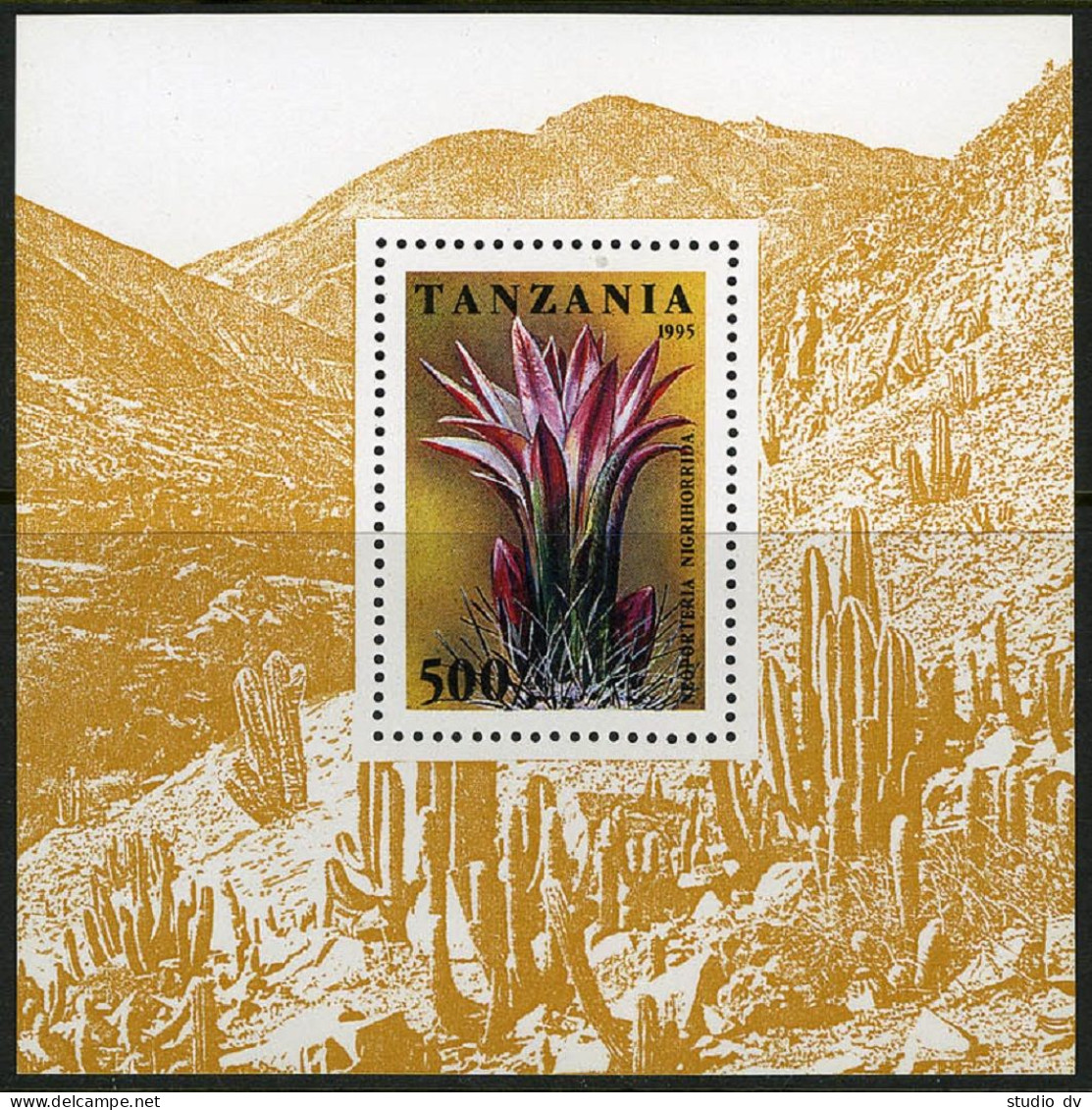 Tanzania 1388-1394,1395,MNH.Michel 2160-2166,Bl.297. Cactus Flowers 1995. - Tansania (1964-...)