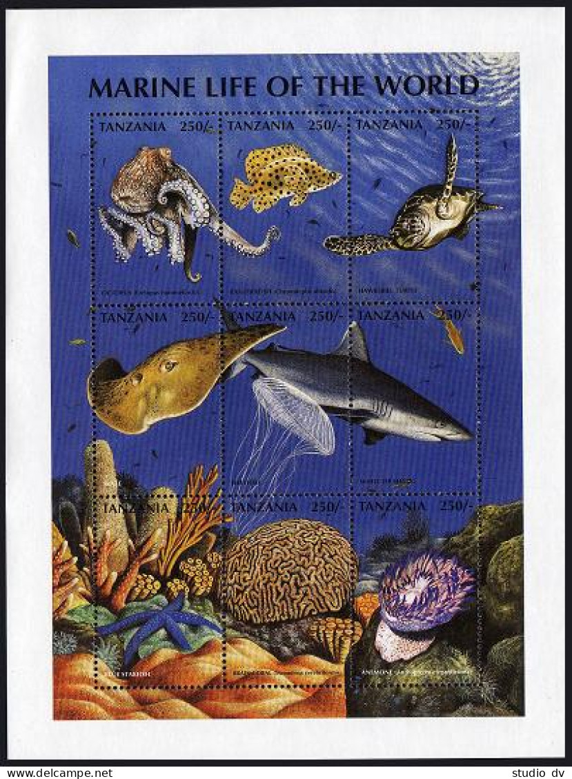 Tanzania 1669-1670,MNH. Marine Life Of The World 1998.Black-saddled Puffer-fish, - Tanzanie (1964-...)