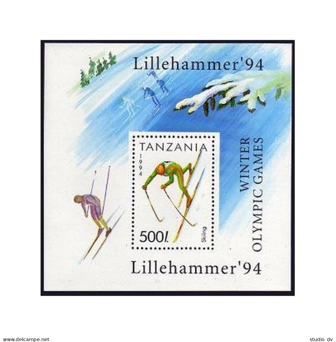 Tanzania 1201-1207,1208,MNH.Michel 1705-1711,Bl.239. Olympics Lillehammer-1994. - Tanzanie (1964-...)
