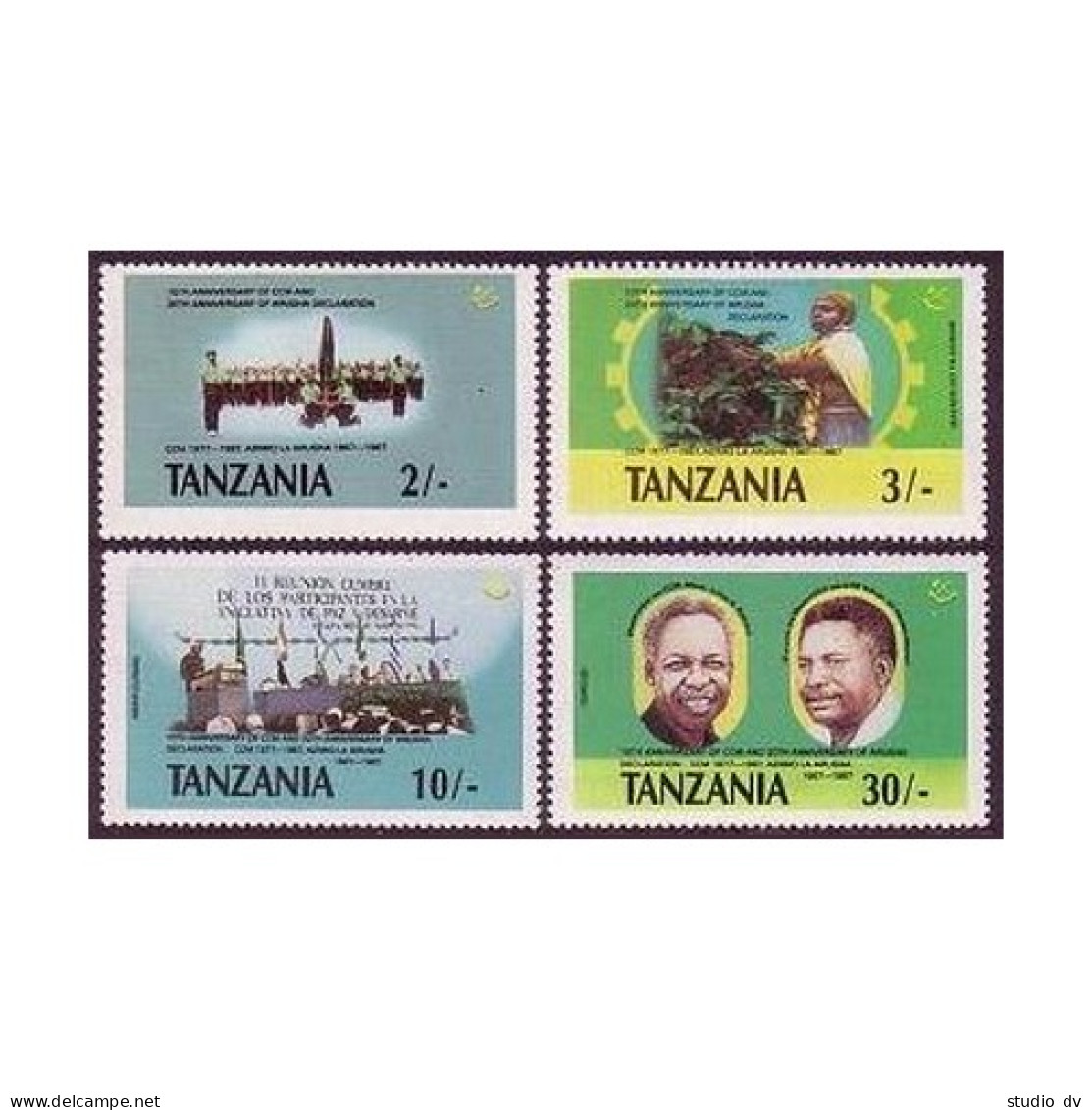 Tanzania 360-363,MNH.Michel 395-398. Arush Declaration,20th Ann.1987.Leaders. - Tanzanie (1964-...)