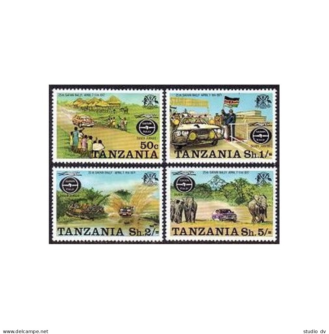 Tanzania 74-77,MNH.Michel 74-77. 25th Safari Rally,1977.Elephants. - Tanzanie (1964-...)
