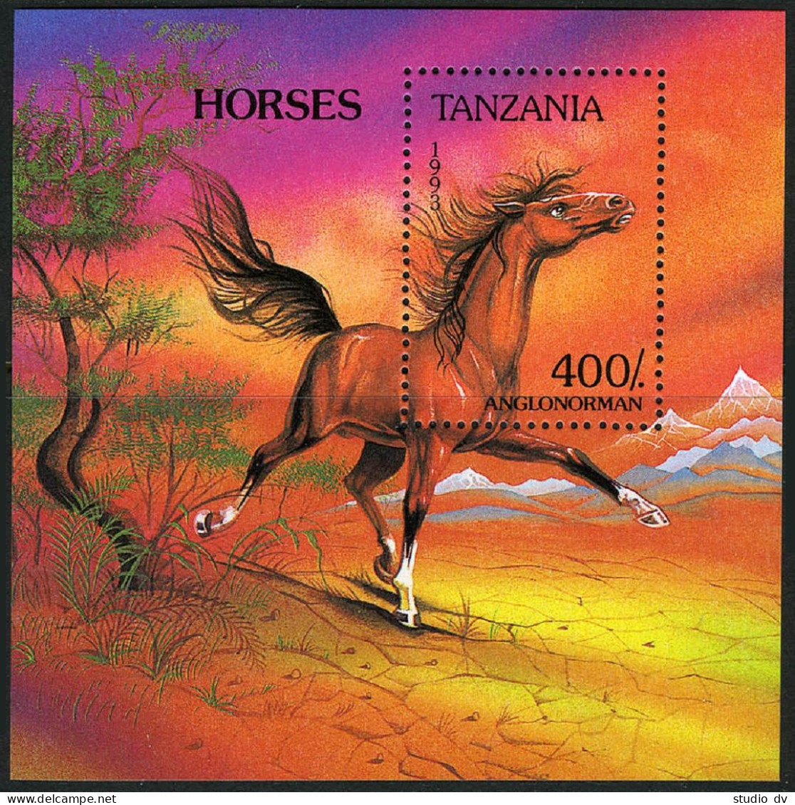 Tanzania 1152-1158,1159,MNH.Michel 1677-1683,Bl.235. Horses 1993. - Tanzanie (1964-...)