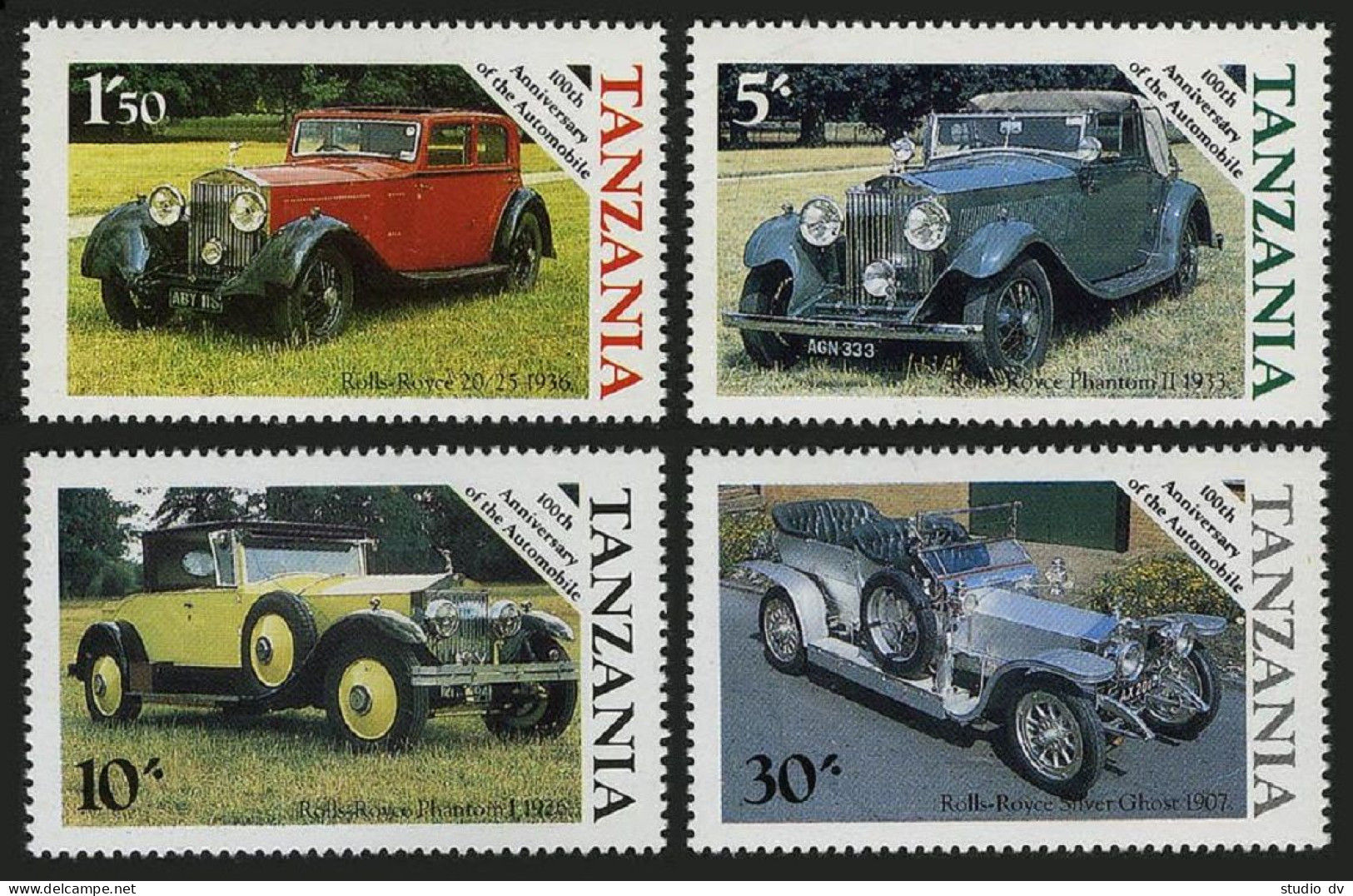 Tanzania 263-266,MNH.Michel 309-312. Classic Autos By Rolls-Royce,1985. - Tanzanie (1964-...)