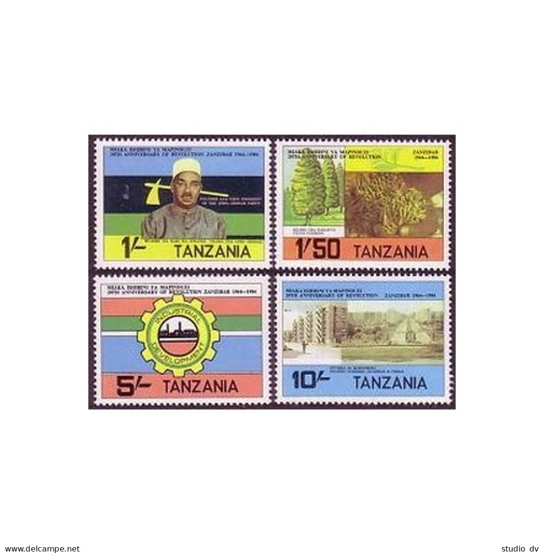 Tanzania 237-240,241, MNH. Mi 237-240, Bl.36. Revolution. Muasisi Kwanza,Fishing - Tanzanie (1964-...)