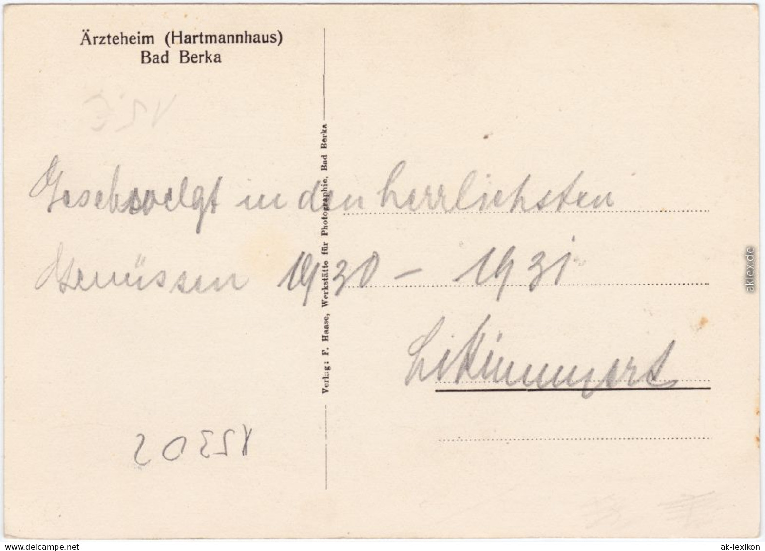 Bad Berka Innenansichten Ärzteheim: Hartmannhaus/Innenansichten Ärzteheim: Hartmannhaus 1928  - Bad Berka