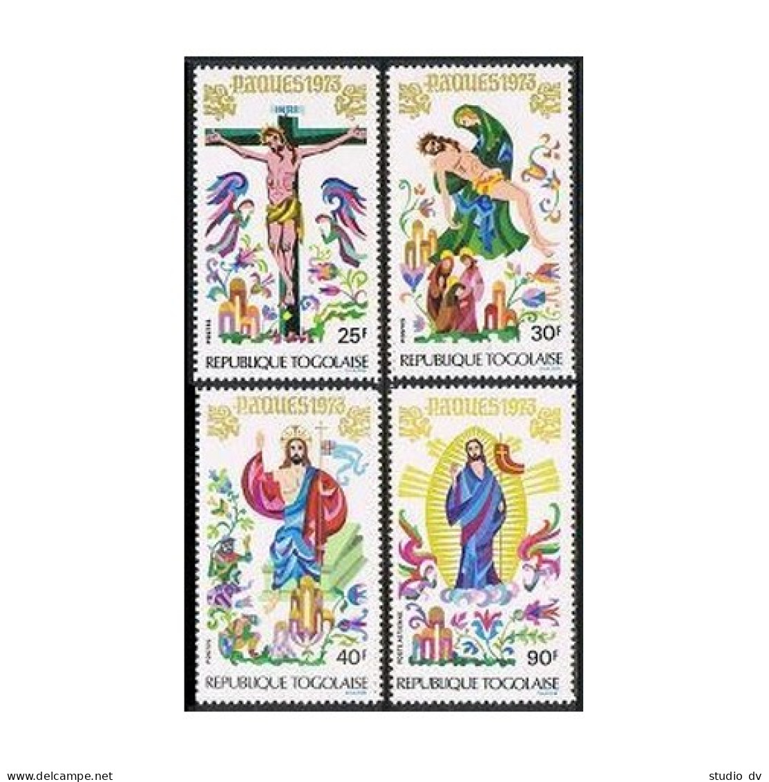 Togo 833-835, C195, MNH.Mi 968-971. Easter 1973. Christ, Pieta, - Togo (1960-...)