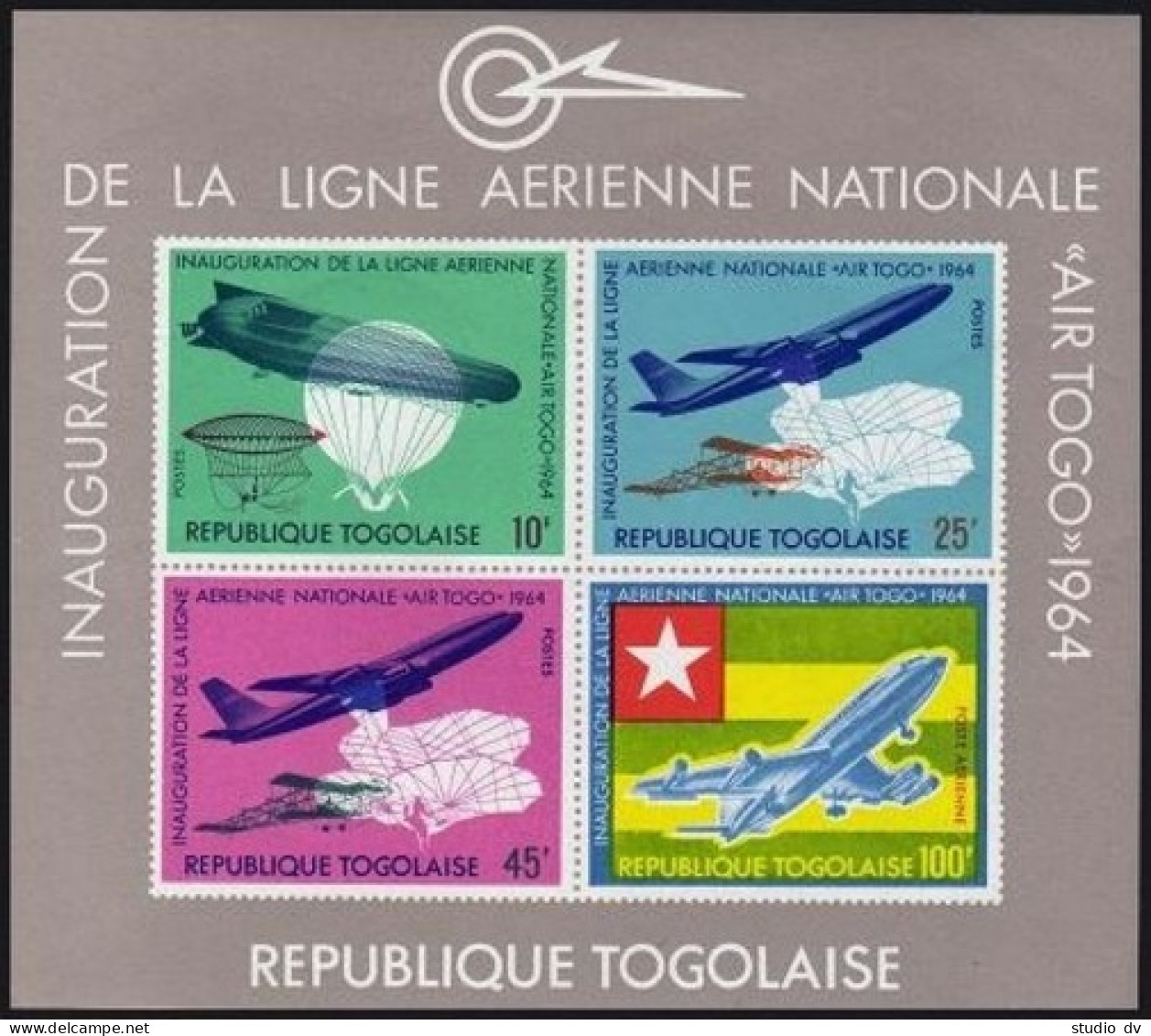 Togo 499a,MNH-as Hinged.Michel Bl.16. National Airlines,1964. - Togo (1960-...)