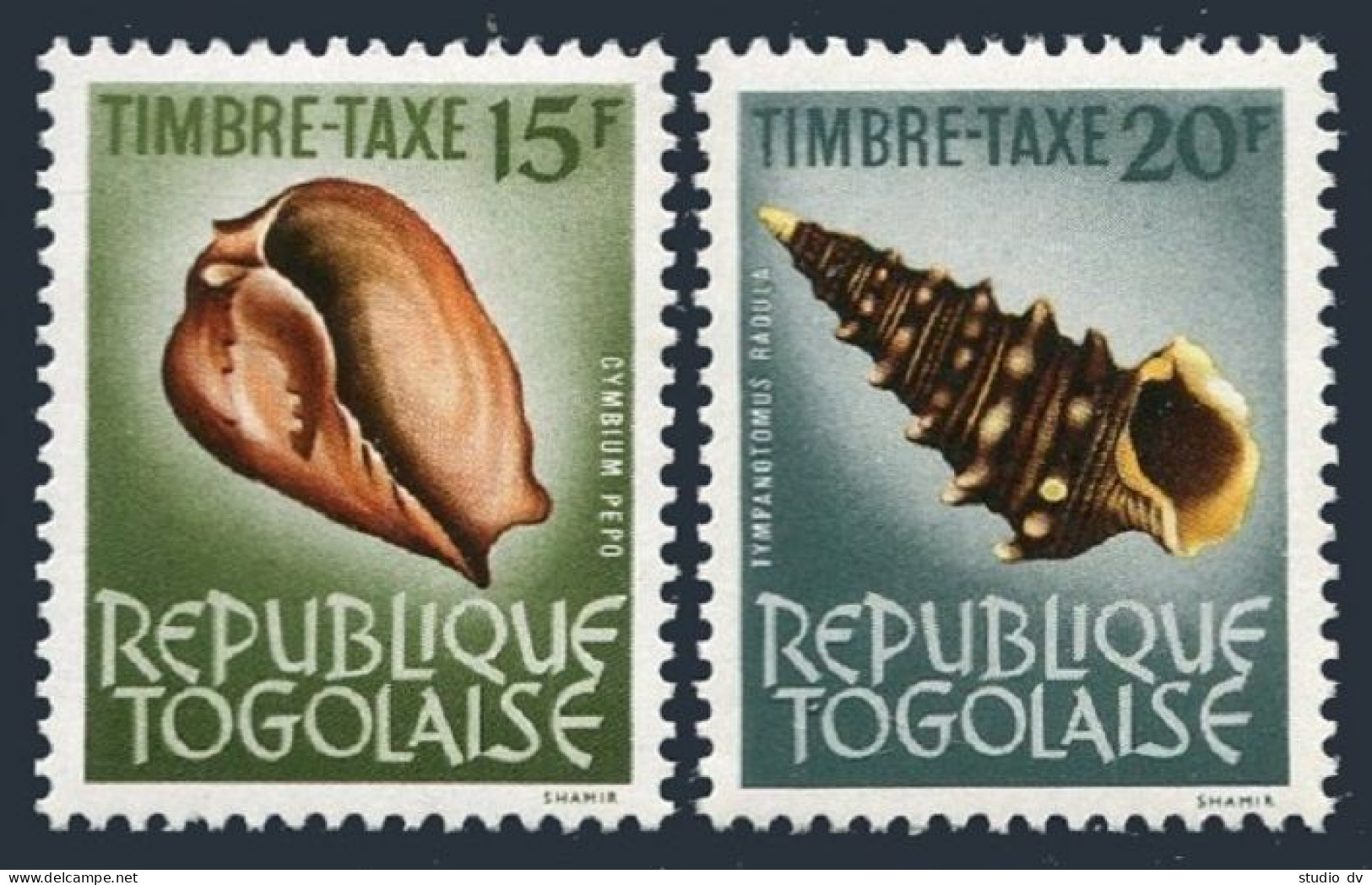 Togo J62-J63,MNH.Michel P68-P69. Postage Due Stamps 1964.Shells. - Togo (1960-...)