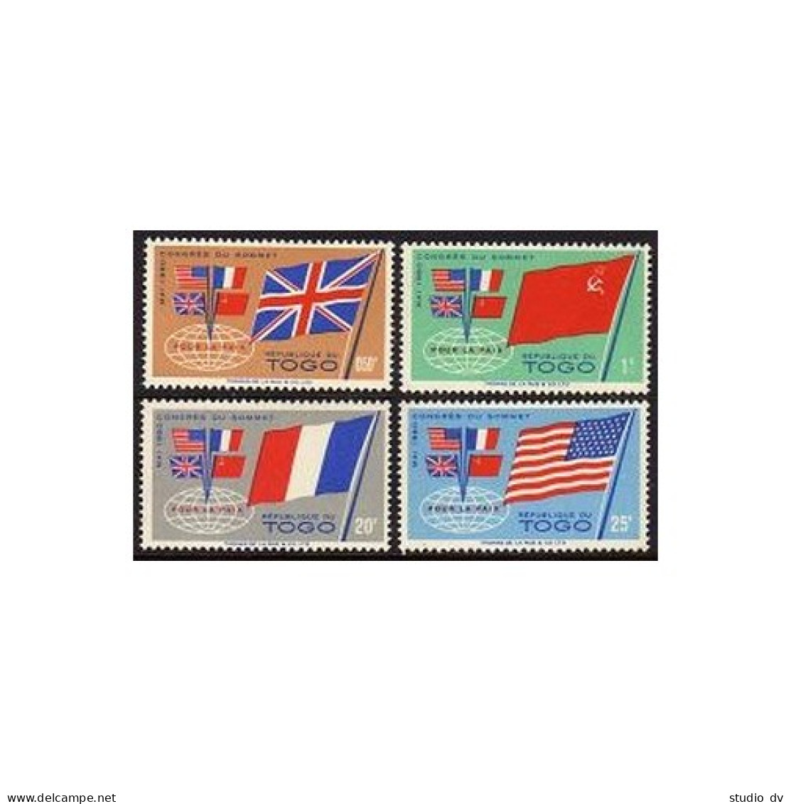 Togo 382-385 Blocks/4,MNH.Michel 294-297. Summit Conference 1960.Flags.  - Togo (1960-...)