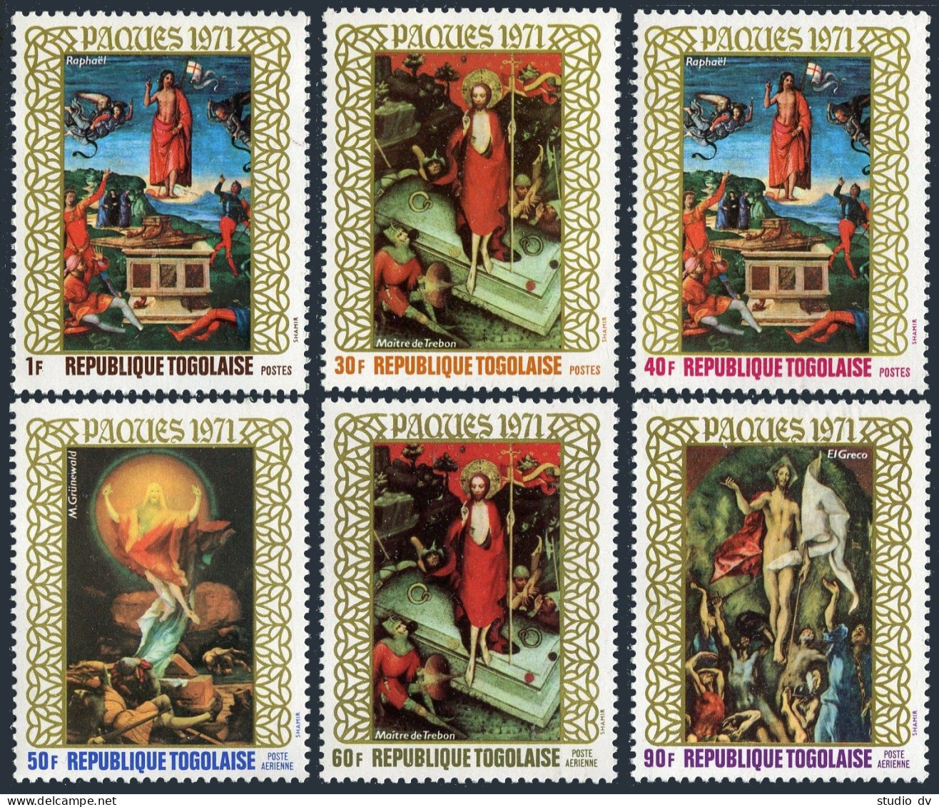 Togo 771-C148, MNH. Michel 856-861. Easter 1971. Raphael, M.Grunewald, El Greco. - Togo (1960-...)