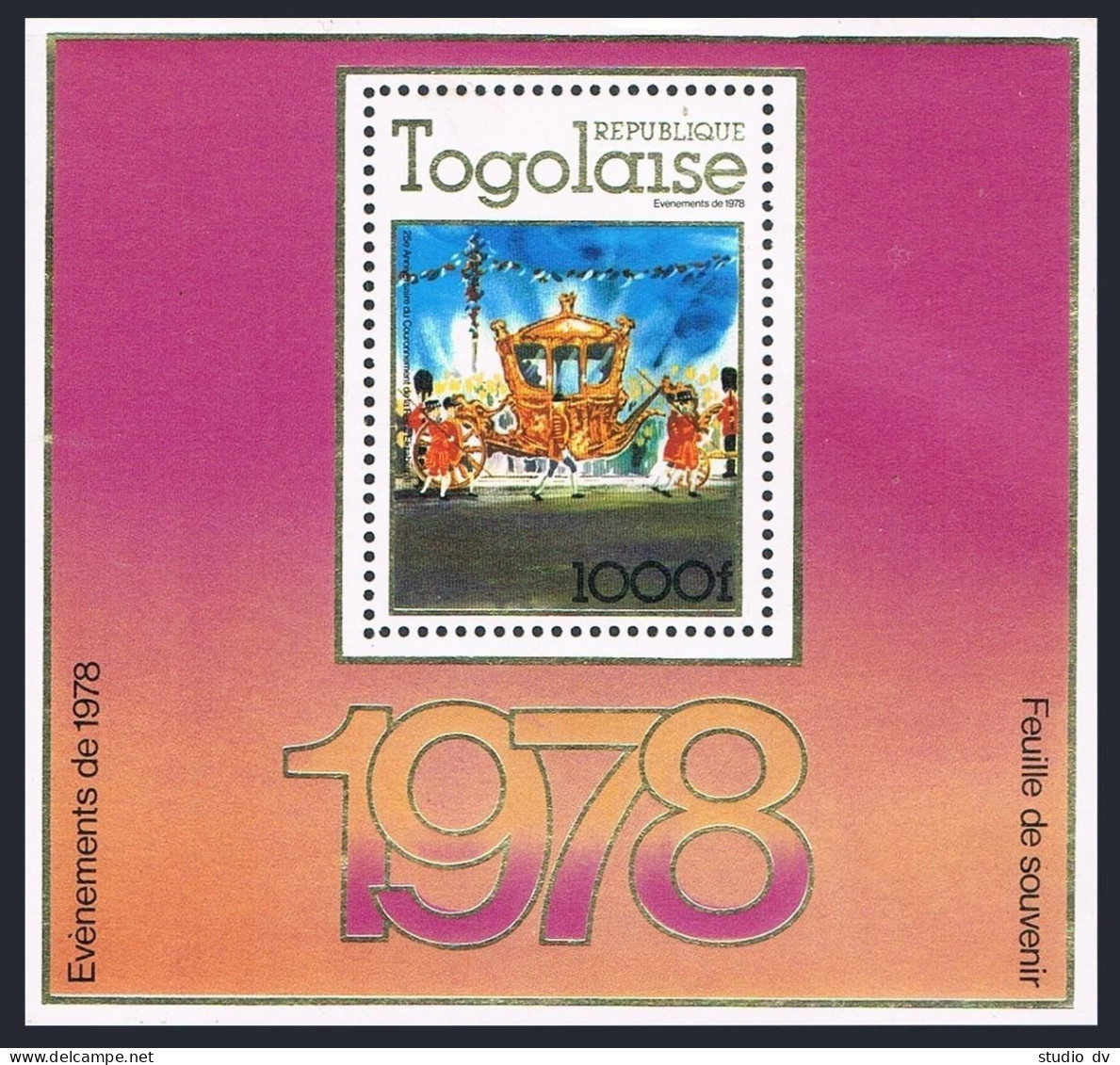 Togo 979,984 Sheet,MNH.Mi 1280,Bl.127. Coronation Of Queen Elizabeth II,25,1978. - Togo (1960-...)