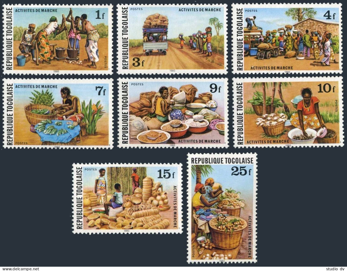 Togo 1073/1084 Set Of 8,MNH.Michel 1477-1484. Market Activities,1980. - Togo (1960-...)