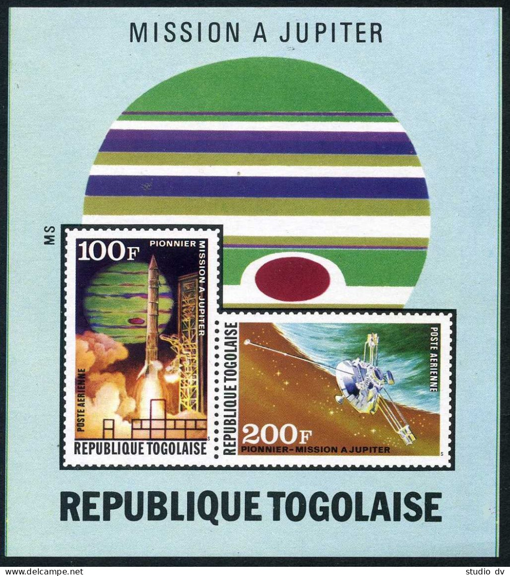 Togo C228a Imperf,MNH.Mi Bl.86C. US Jupiter Space Probe,1974. - Togo (1960-...)