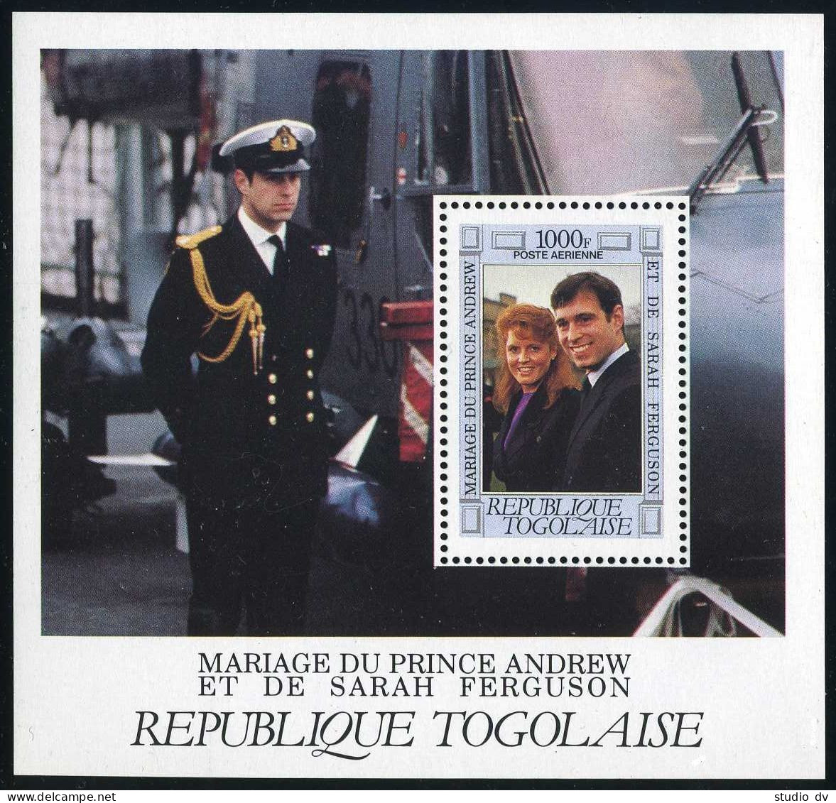 Togo 1386-1388,MNH.Mi 1976-1977,Bl.290. Wedding:Prince Andrew & Sarah Ferguson. - Togo (1960-...)