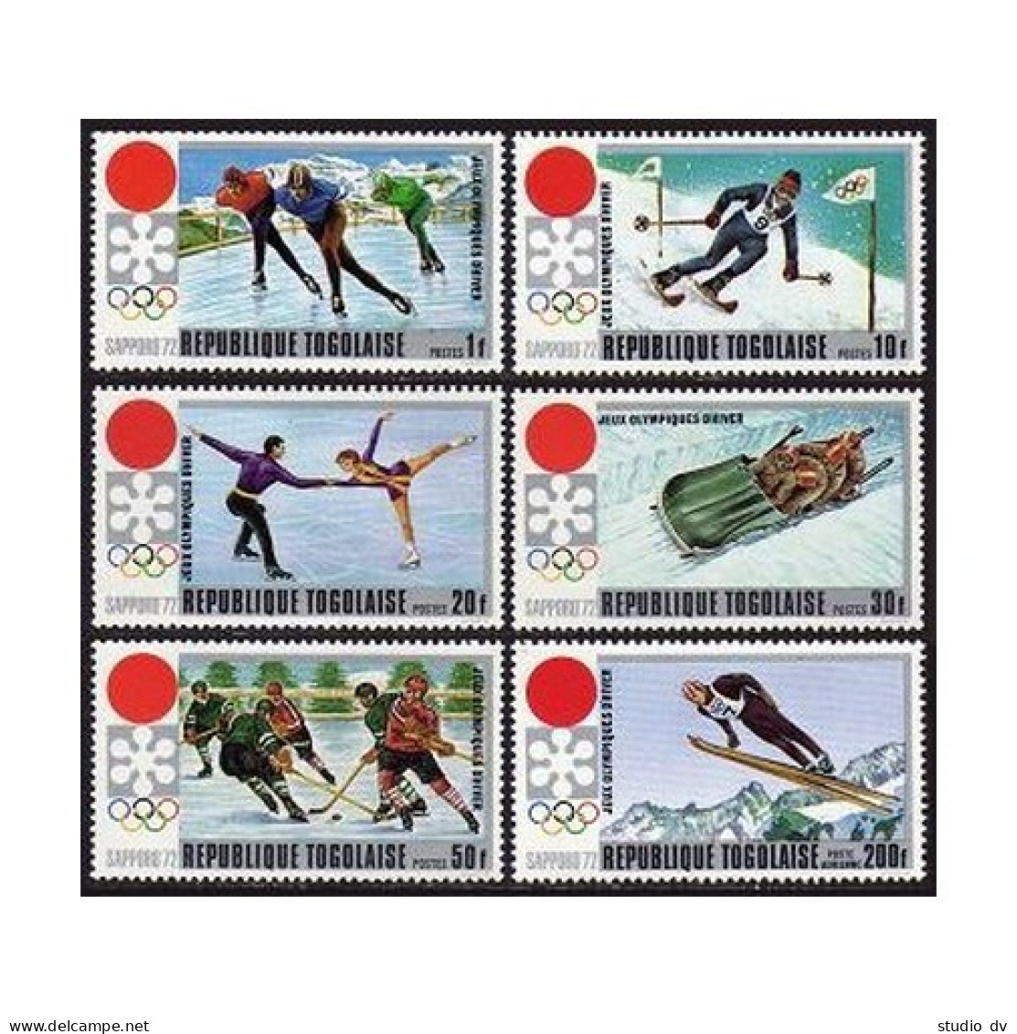 Togo 789-793,C165, MNH. Mi 888-893. Olympics Sapporo-1972.Hockey,Slalom,Skating, - Togo (1960-...)