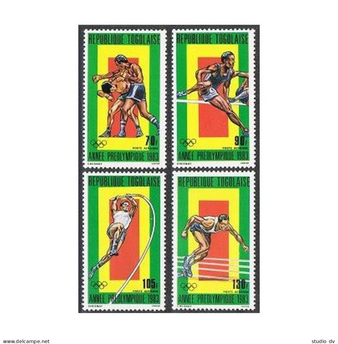 Togo C481-C484, MNH. Mi 1647-1650. Pre-Olympics Los Angeles-1984.Boxing,Hurdles, - Togo (1960-...)