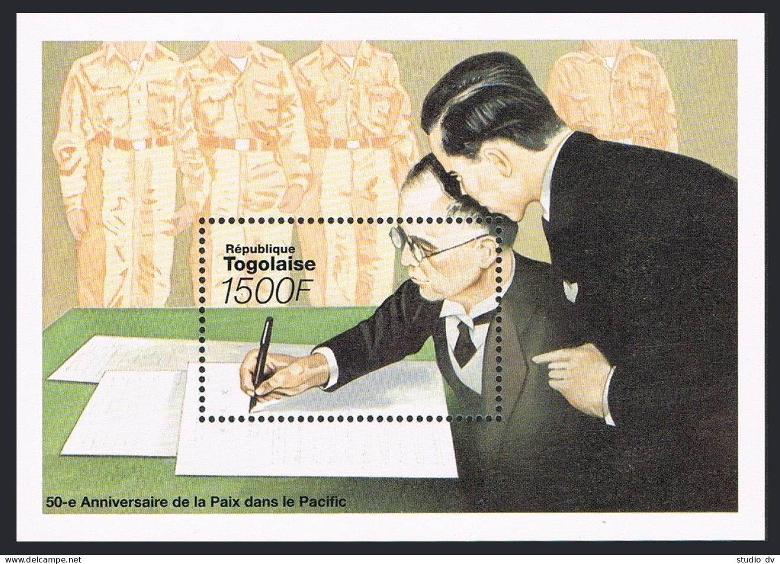 Togo 1646,MNH.Michel Bl.386. VJ Day,50th Ann.Japanese Signing Peace Agreement. - Togo (1960-...)