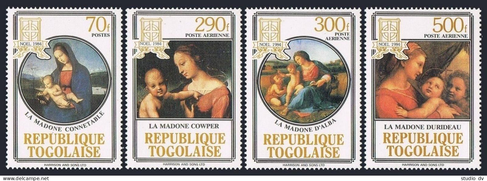 Togo 1259-1262,1263,MNH.Michel 1802-1805,Bl.255. Christmas 1984.Raphael. - Togo (1960-...)