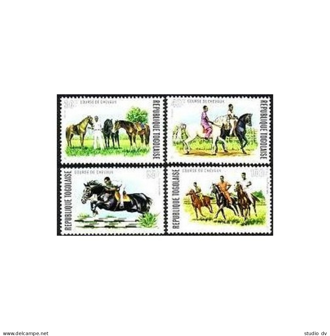 Togo 885-886,C232-C233,MNH.Michel 1057-1060. Horse Racing 1974. - Togo (1960-...)