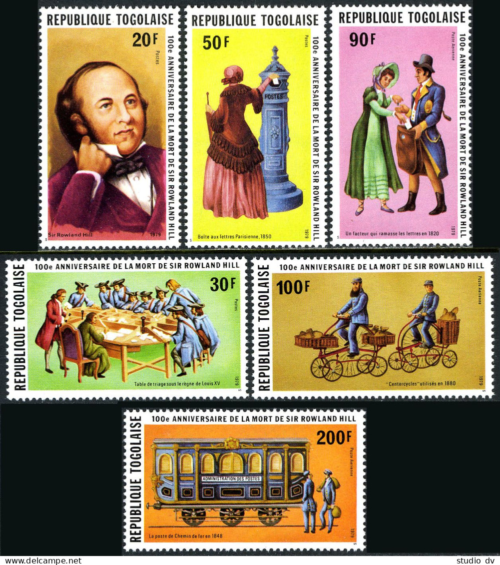 Togo 1030-1032,C385-C387, C387a, MNH. Mi 1368-1373, Bl.144A. Rowland Hill, 1979. - Togo (1960-...)